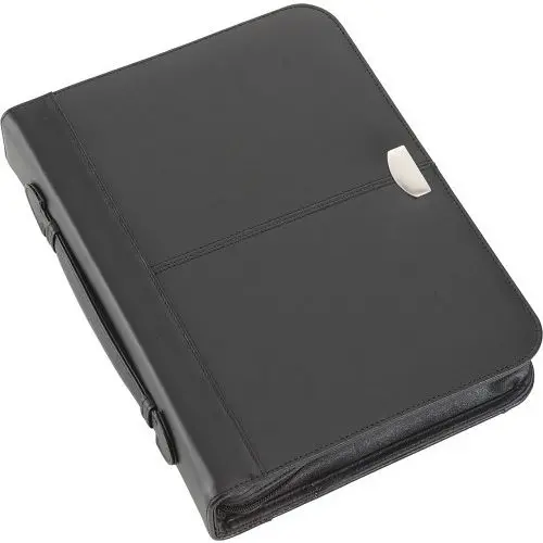 Lilo Kunstleder Dokumentenmappe - Eleganter Organizer, Tiefschwarz