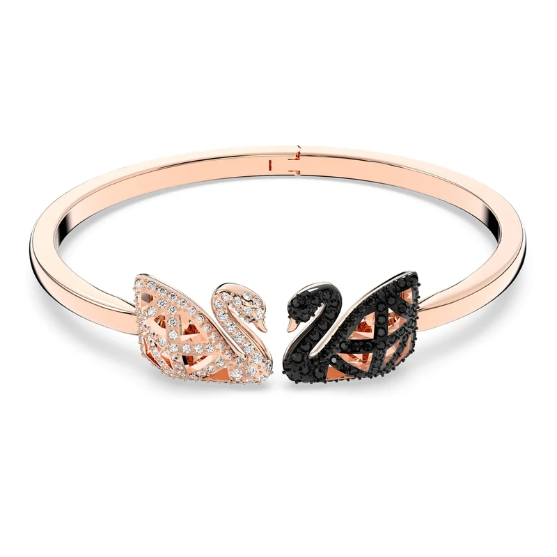 Swarovski Armreif Damen Facet Swan Schwarz Roségold 5372919