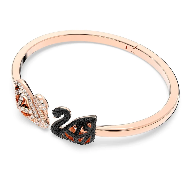 Swarovski Armreif Damen Facet Swan Schwarz Roségold 5372919