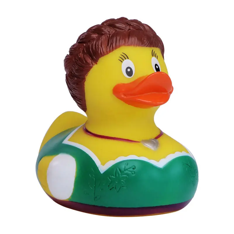 Schnabels Quietschente in Dirndl, Multicolor Bayerische Badeente, Spielzeug