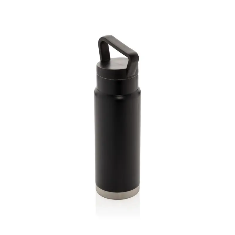 Vakuum-Isolierte Flasche mit Tragegriff, 600ml, Schwarz