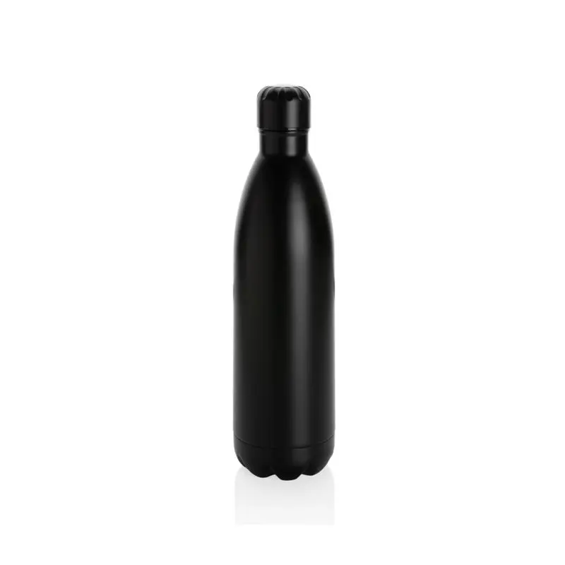 Solid Color Schwarze Vakuumisolierflasche aus Edelstahl, 1L