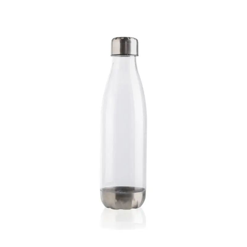 Klare Trinkflasche mit Edelstahldeckel, 750ml, Auslaufsicher