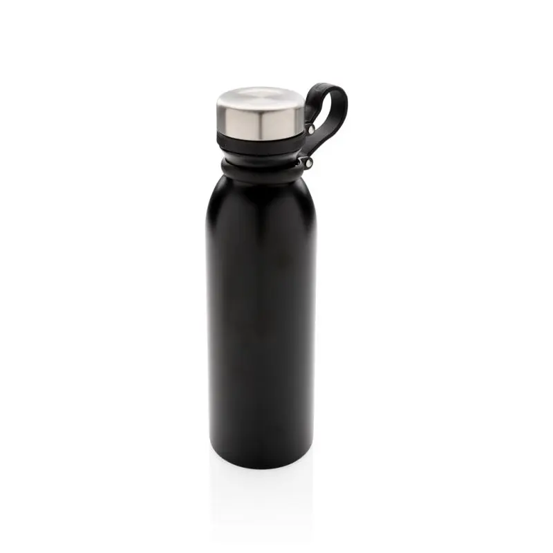 Kupfer-Vakuumisolierte Flasche 500ml mit Trageriemen in Schwarz - Modern & Praktisch