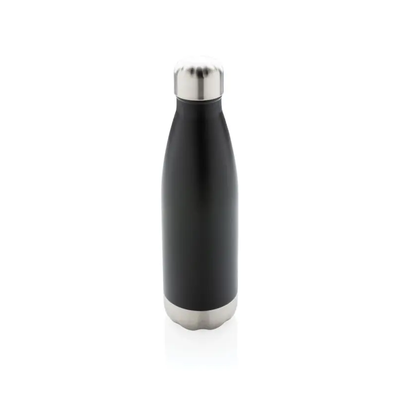 Schwarze Vakuum-Isolierflasche aus Edelstahl, robust und stilvoll