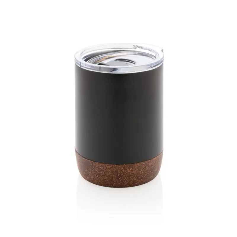 Kleine RCS rSteel Vakuum-Kaffeetasse mit Kork in Schwarz – Kompakt & Öko