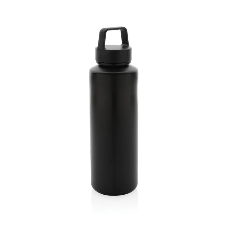 Robuste RCS rPP Wasserflasche mit Henkel, 600ml, Schwarz