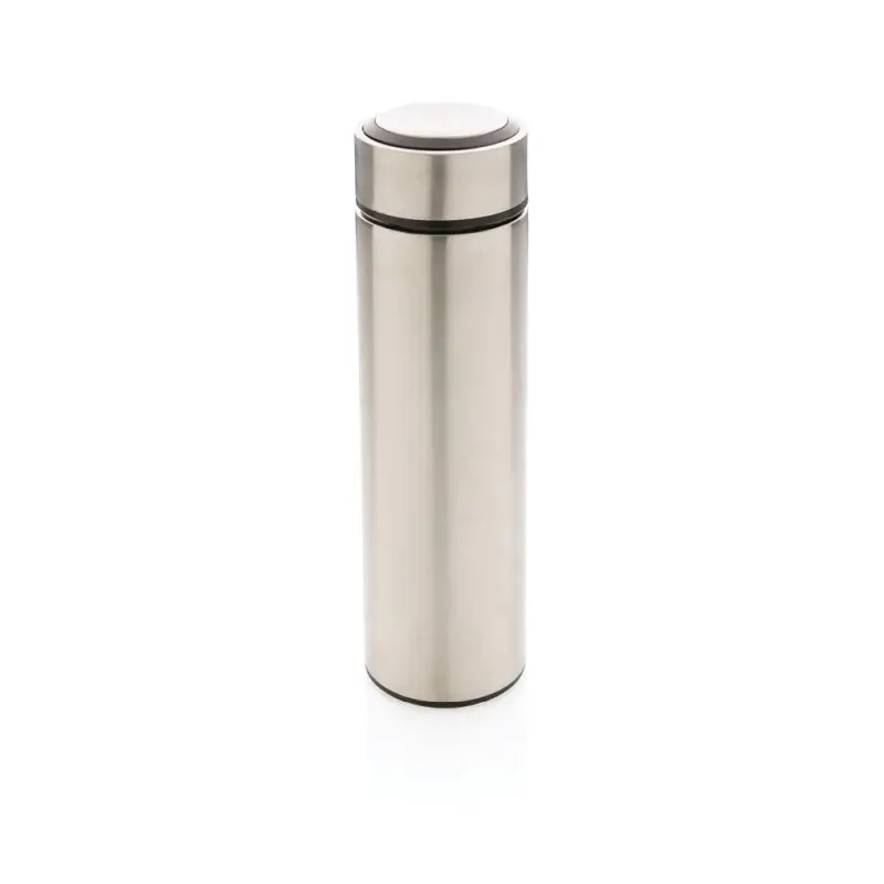 Vakuum Edelstahl Flasche mit gebürstetem Metalldeckel - Silber - Doppelwandige Isolierflasche