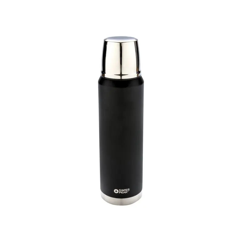 Schwarze Swiss Peak Elite 1l Flasche mit Kupferisolierung