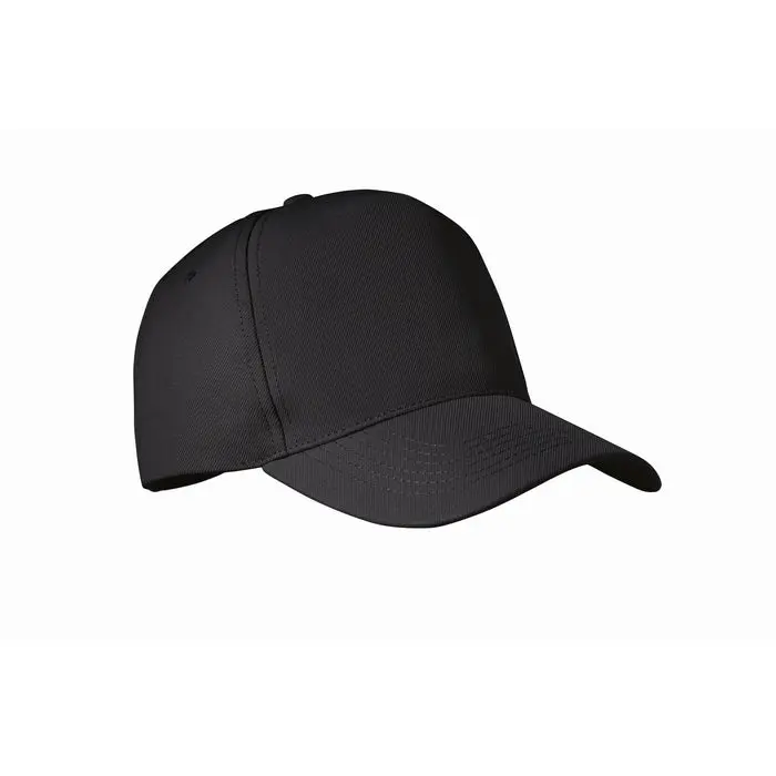 SENGA Schwarze RPET 5-Panel Baseballkappe Nachhaltig & Stylisch