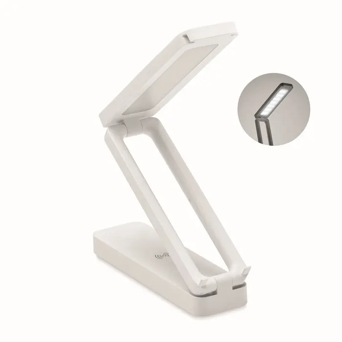 Elegante Tischleuchte mit integrierter Ladestation ESPURNA - Stilvolles Design, weiß