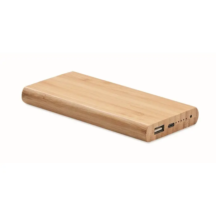 ARENA C Holz Powerbank mit Ladestation – Multifunktional und stilvoll