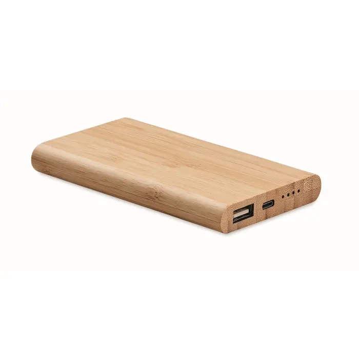 Kompakte 4000 mAh Powerbank ARENAPOWER C aus Holz – Tragbare Energiequelle