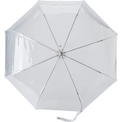 Transparenter PVC-Regenschirm Mahira – Weiß, Stilvoll & Modern