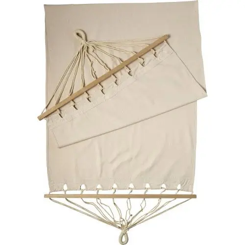 Robuste Canvas-Hängematte Tia, khaki, langlebige Outdoor-Liege, tragbare Entspannungsmatte