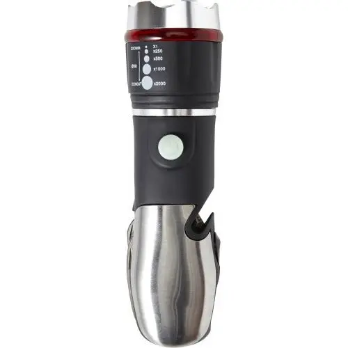 Vielseitige Amayah LED-Taschenlampe - ABS, Edelstahl & Silikon, Schwarz
