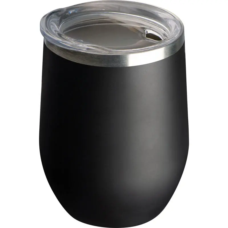 Schwarzer Vakuum-Isolierter Edelstahlbecher 380ml: Kompakt & Auslaufsicher