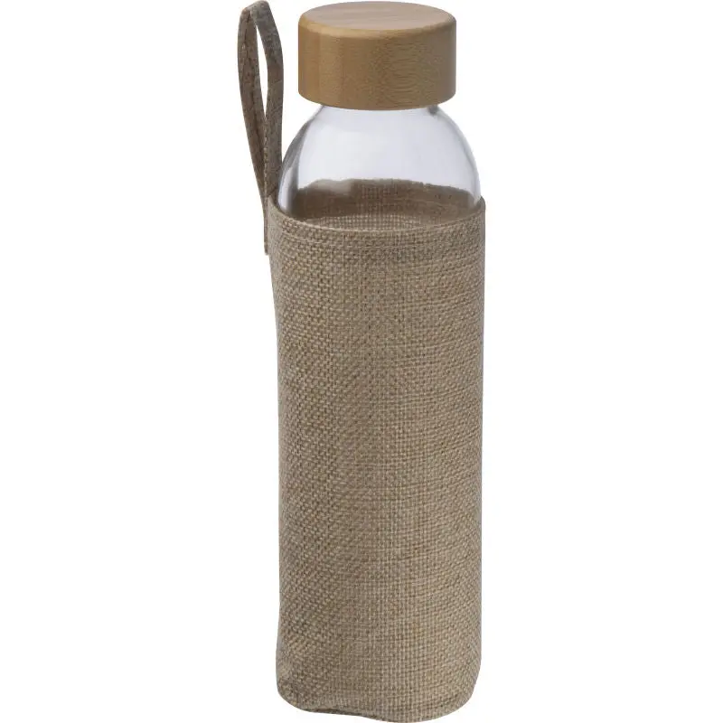 Eco-Friendly Glasflasche mit Jutehülle, 500ml, Klar