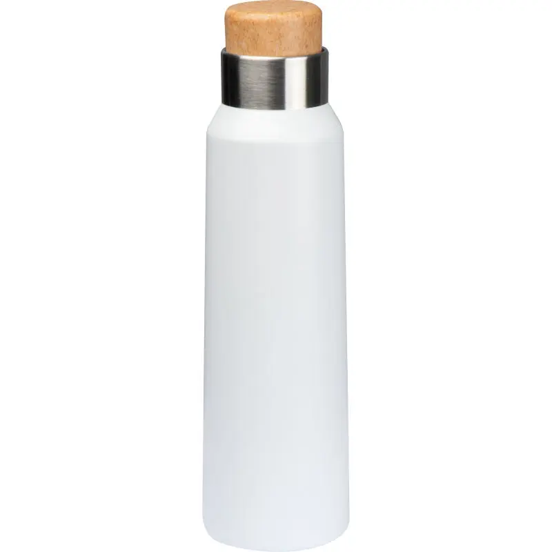 Puristische Weiße Edelstahlflasche, 500ml, Auslaufsicher