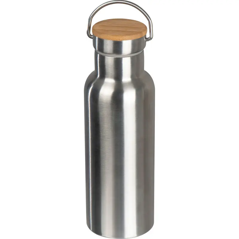 Edelstahl Vakuum Isolierflasche 500ml in Silbergrau - Kalt oder Heiß Unterwegs