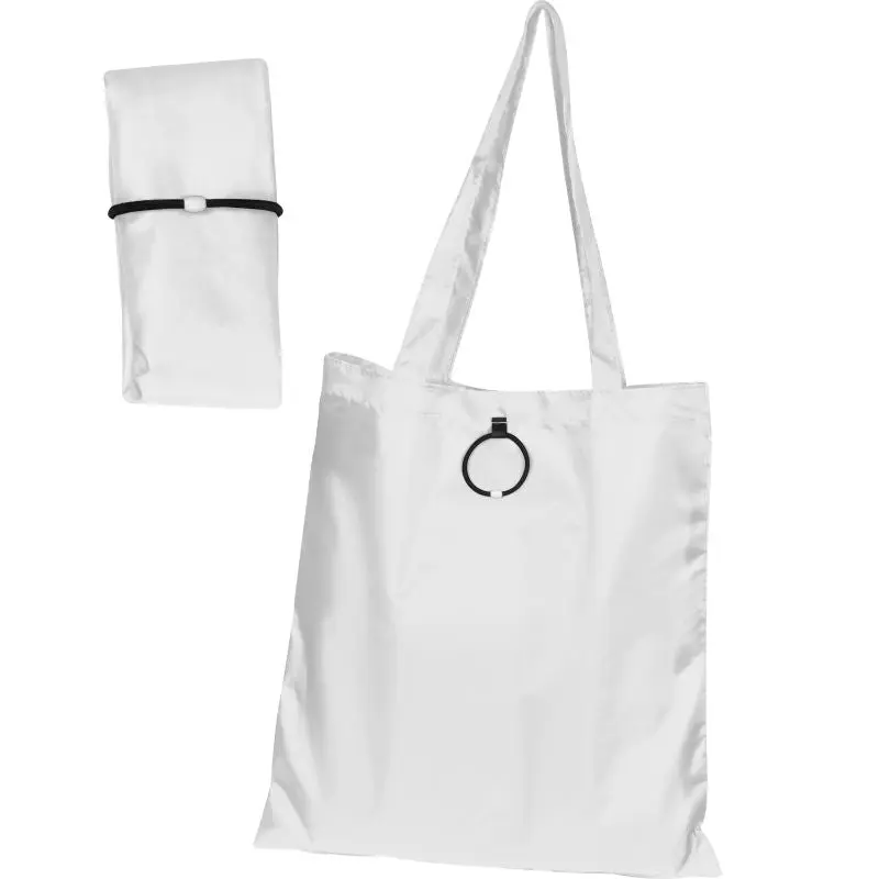 Klappbare Polyester-Tragetasche - Weiß, Platzsparend & Stilvoll