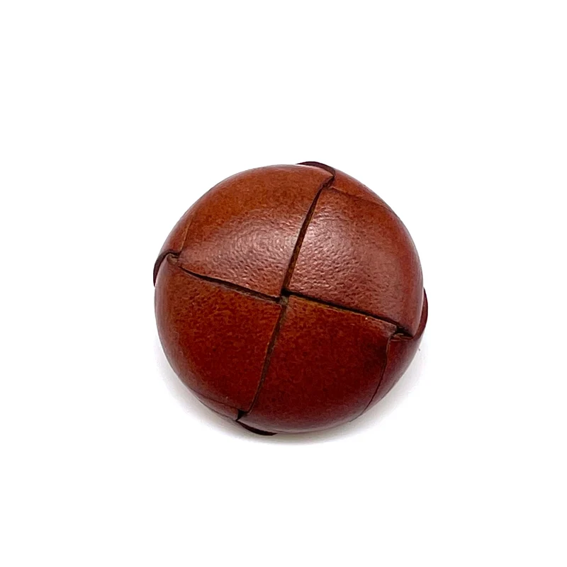 Lederknopf "Fußball"- rostbraun
