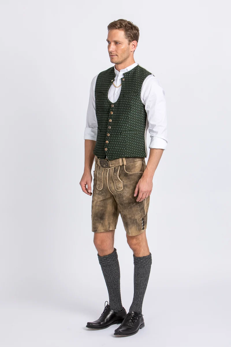 Kurze Spieth & Wensky Lederhose Grafenau Camel