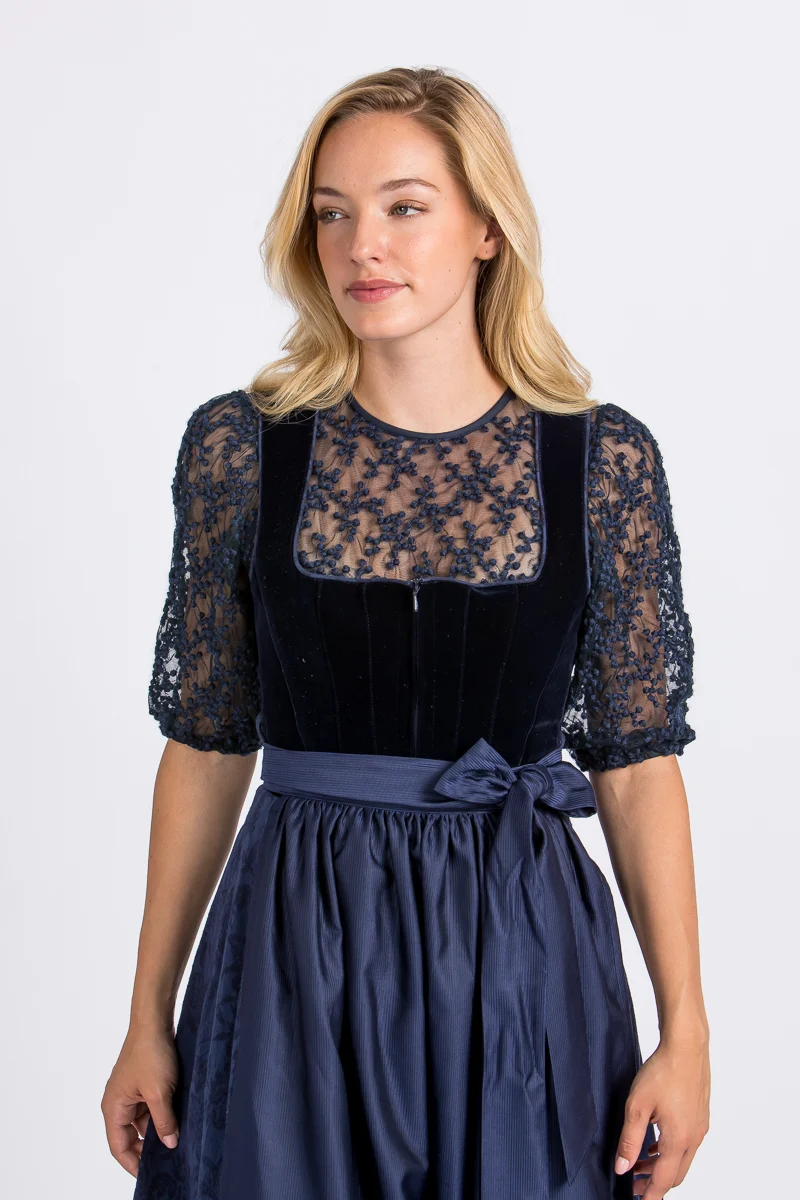 Heimatglück Dirndlbluse Stella blau