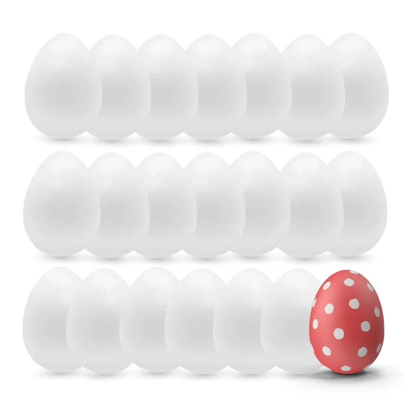 50x Styroporeier 6 cm Eier aus Styropor Plastikeier Ostereier Kunststoff, Kunststoffeier, Plastikeier zum Basteln - Deko Dekoration an Ostern