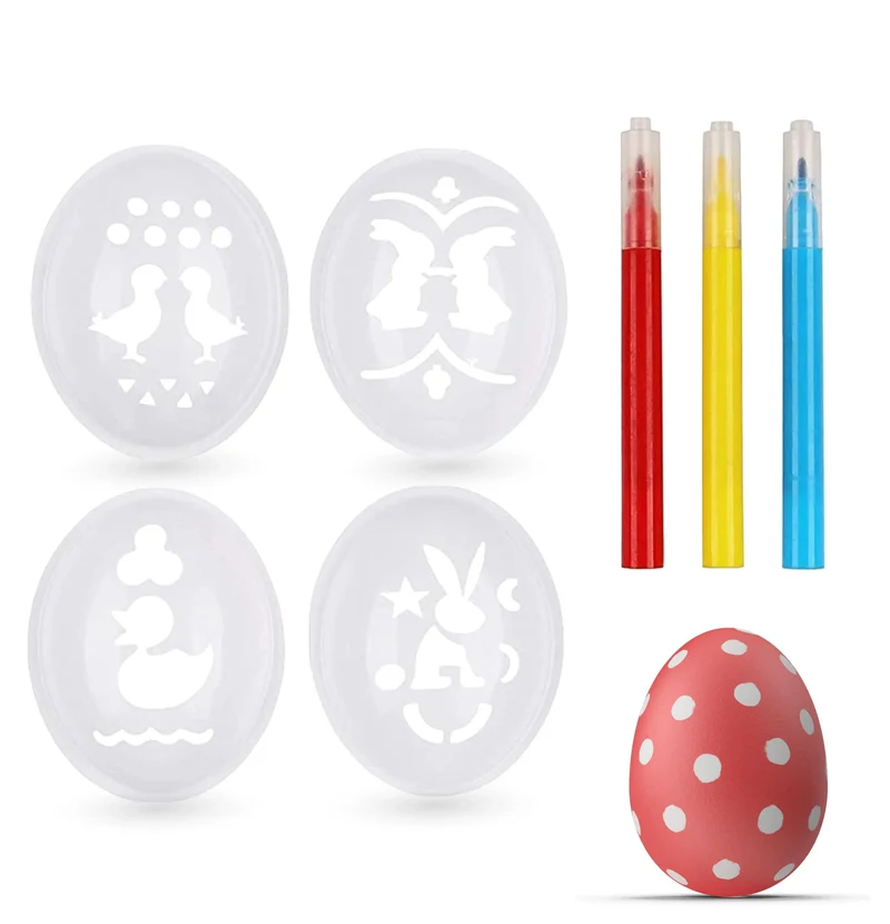 Eiermalmaschine zum Bemalen inkl. Eierfarbe zum Färben - Malstifte & Stifte, Schablone Ostereierfarben für Ostern Ostereier
