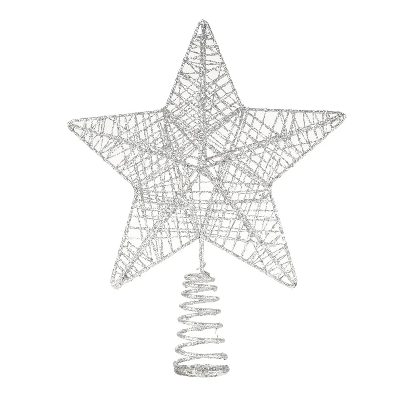 Baumspitze Stern Silber - Christbaumspitze Baumspitze Spitze Aufstecker für Tannenbaum Tannenbaumspitze Weihnachtsbaum Weihnachten (Silber)