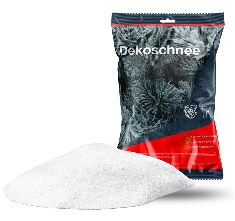 Kunstschnee täuschend echt & weich - ca. 1000 ml fluffiger Schnee - glitzernder Streuschnee Dekoschnee als Deko Dekoration an Weihnachten (1x)