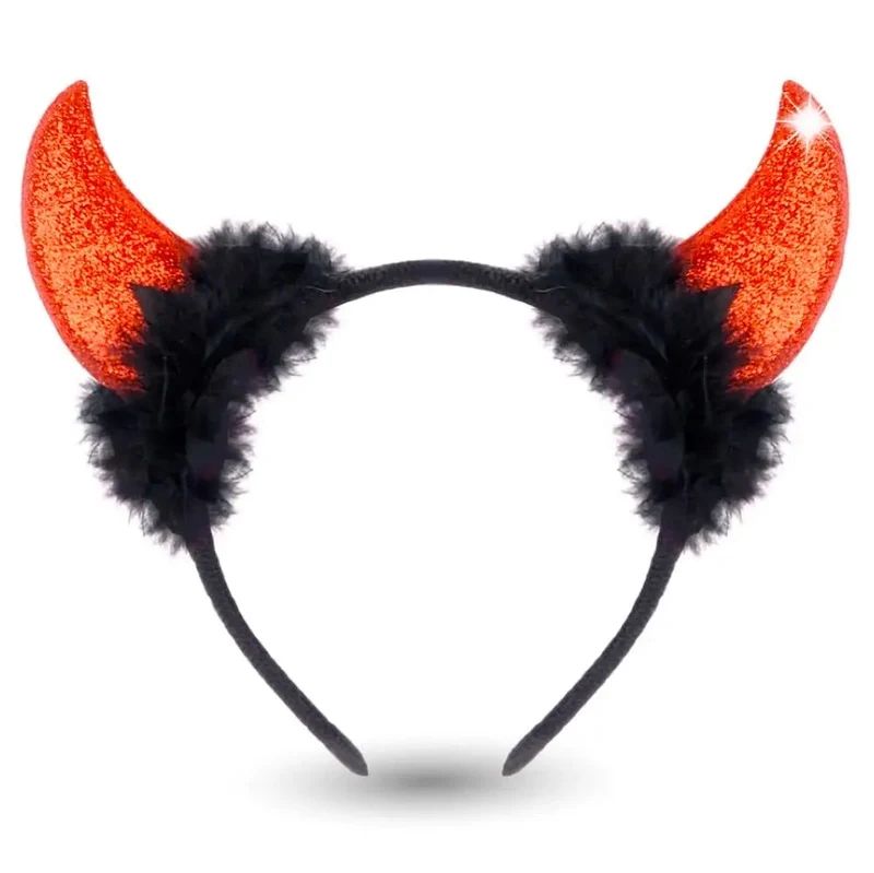 Teufelsohren Kopfbedeckung Teufelshörner Teufel Accessoire zu Kostüm Damen & Kinder an Fasching & Karneval & Halloween