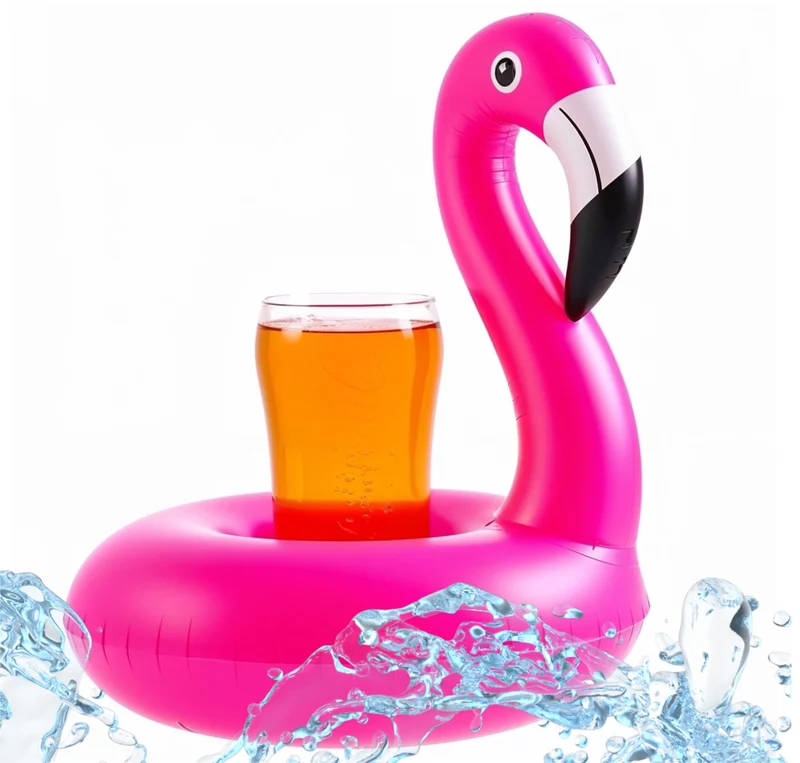 1x Getränkehalter Flamingo aufblasbar Luftmatratze Schwimmring Schwimmreif für Pool, Cocktailhalter, Bierhalter, Becher, Dosenhalter, Becherhalter Bie