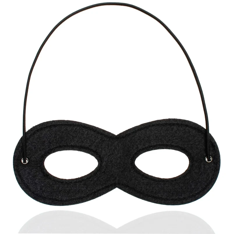Bandit Augenmaske schwarz, Einbrecher Maske für Kinder & Erwachsene an Fasching & Karneval (1x)