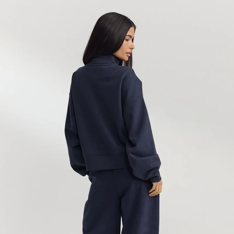 Pullover mit Reißverschluss - Dunkelblau