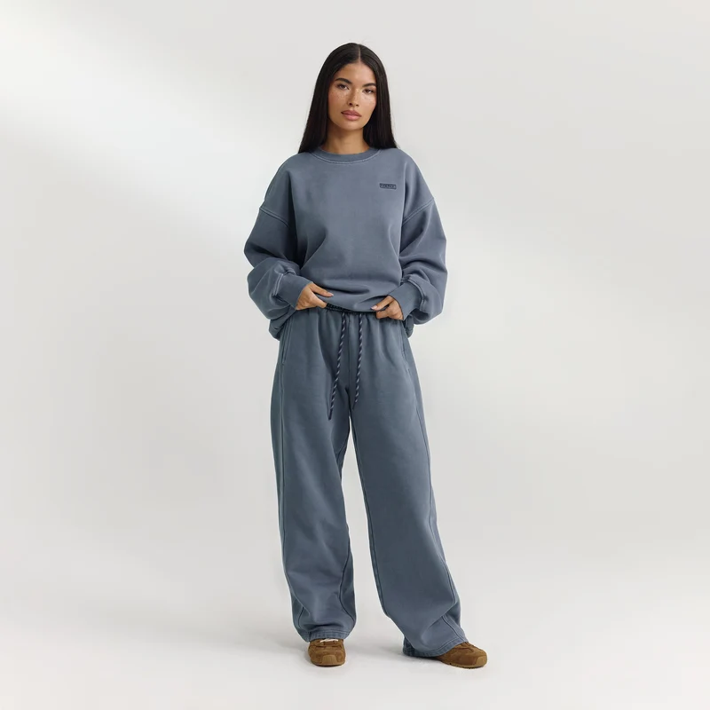 Oversized Pullover - Gewaschenes Blau