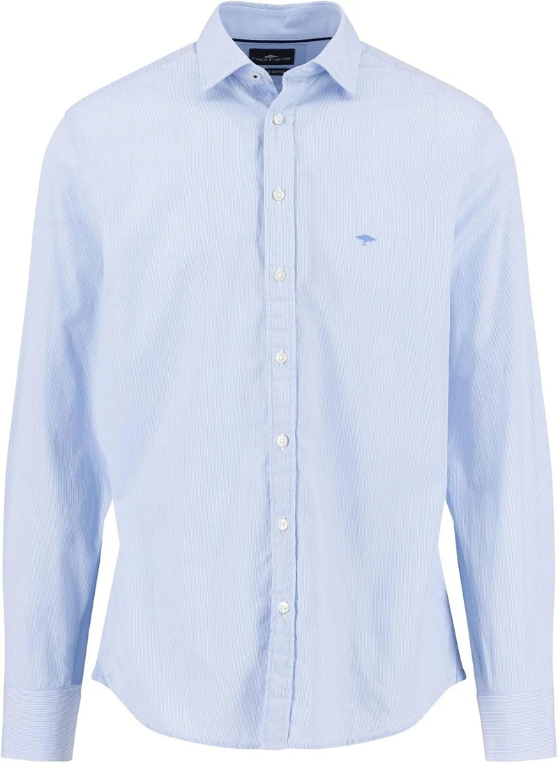 Fynch-Hatton Langarm Freizeithemd Blau