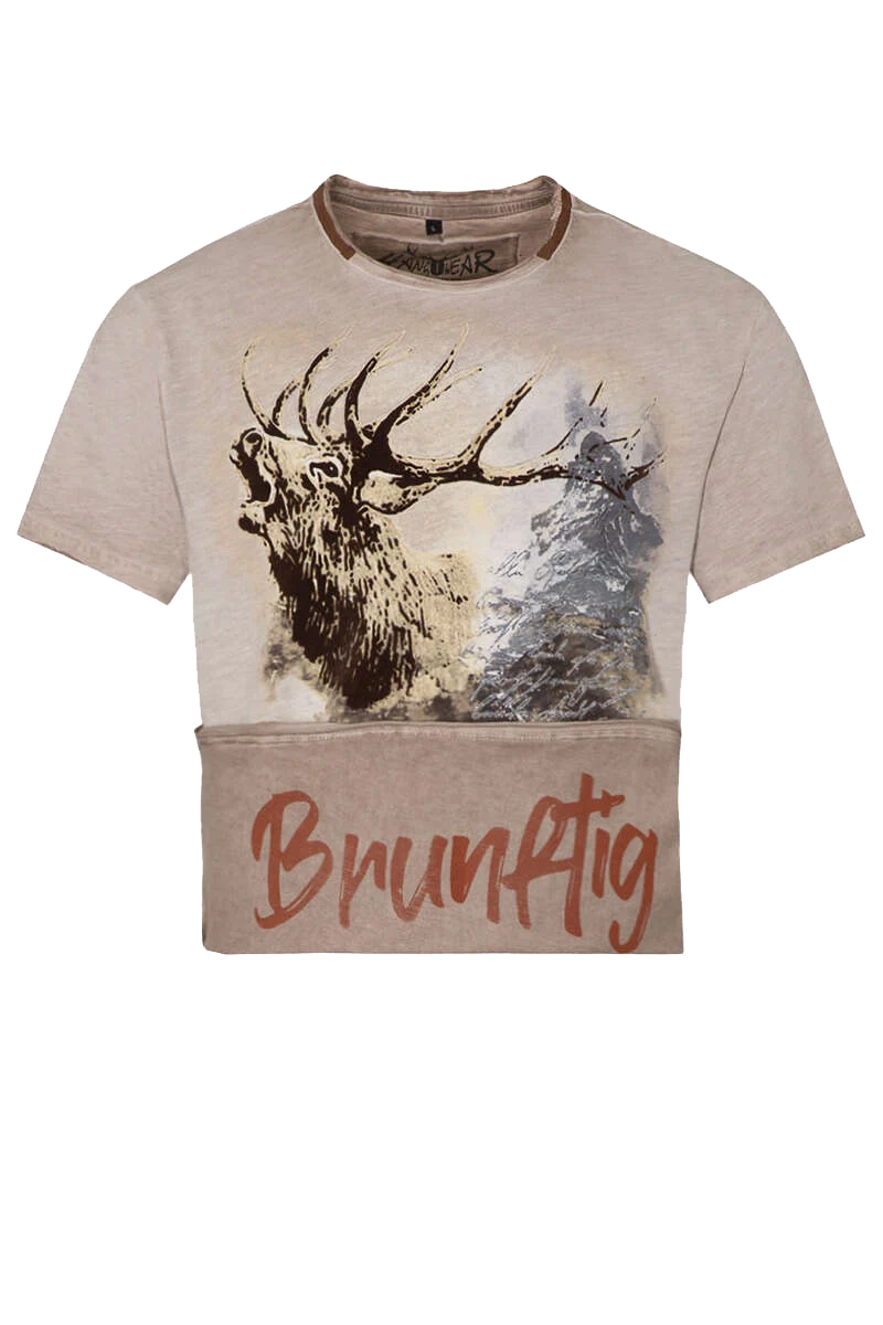 Herren Trachtenshirt Hirschmotiv