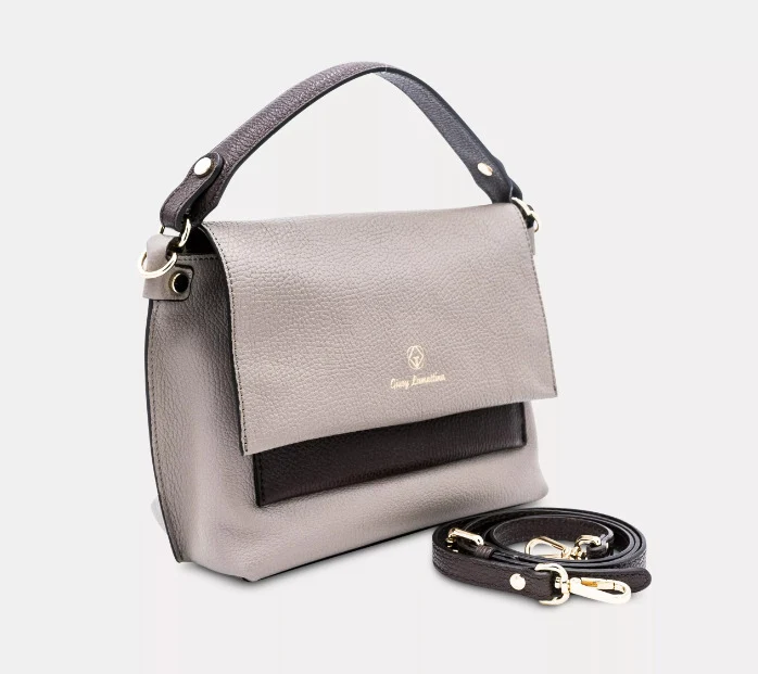 FAVOURITE Messenger Tasche taupe Kalbsleder