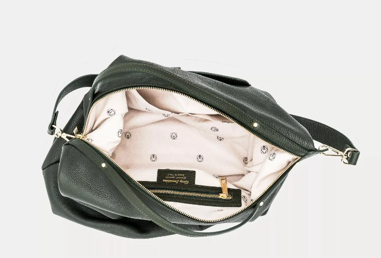 MARY Tote Bag dunkel-grün Kalbsleder