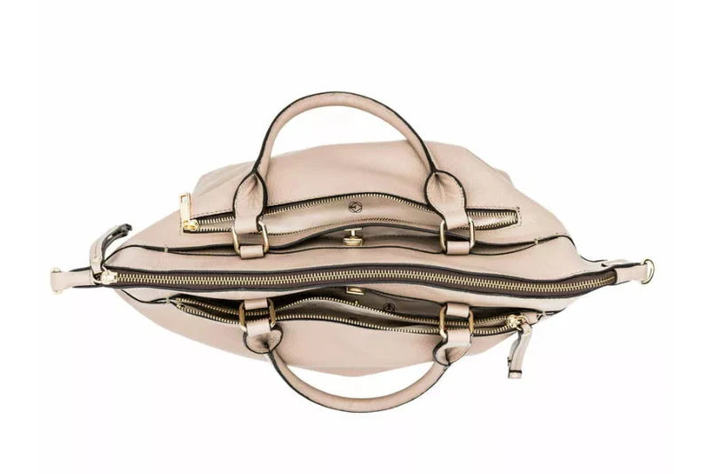 NEVER WITHOUT Tote Bag taupe Kalbsleder