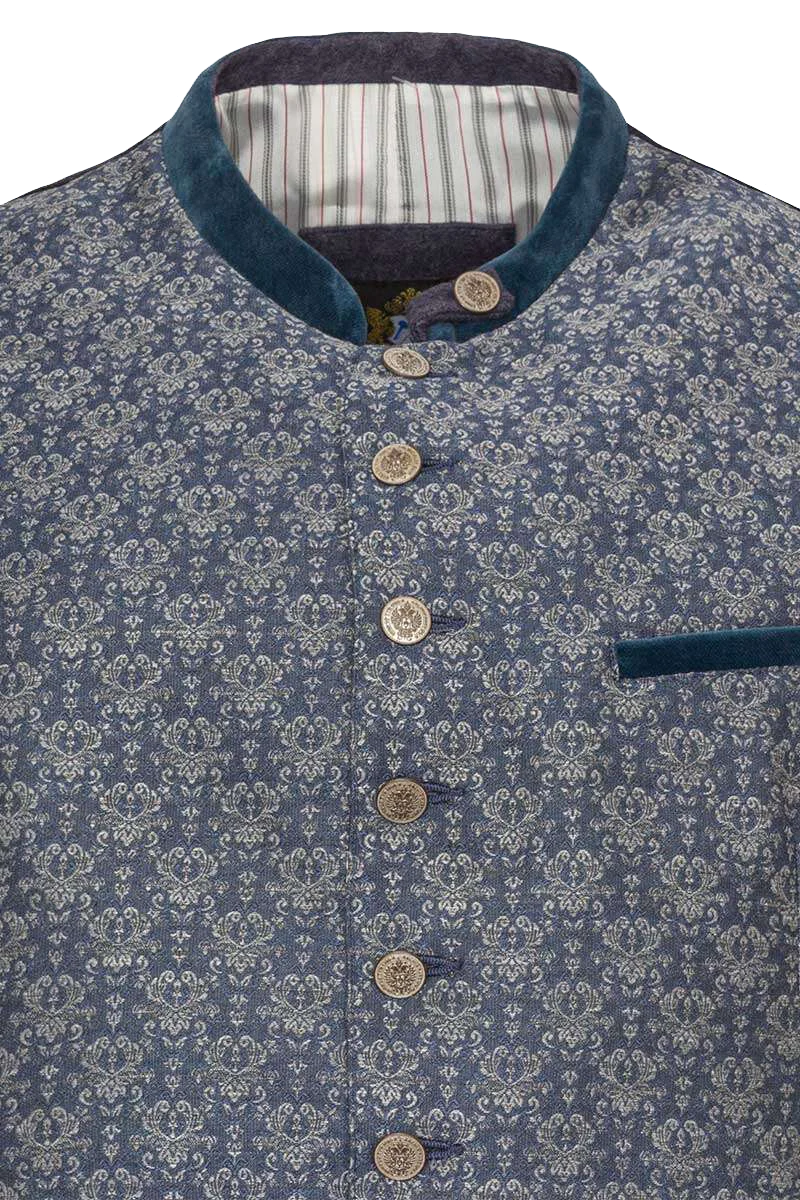 Trachten-Weste gemustert Slim Fit