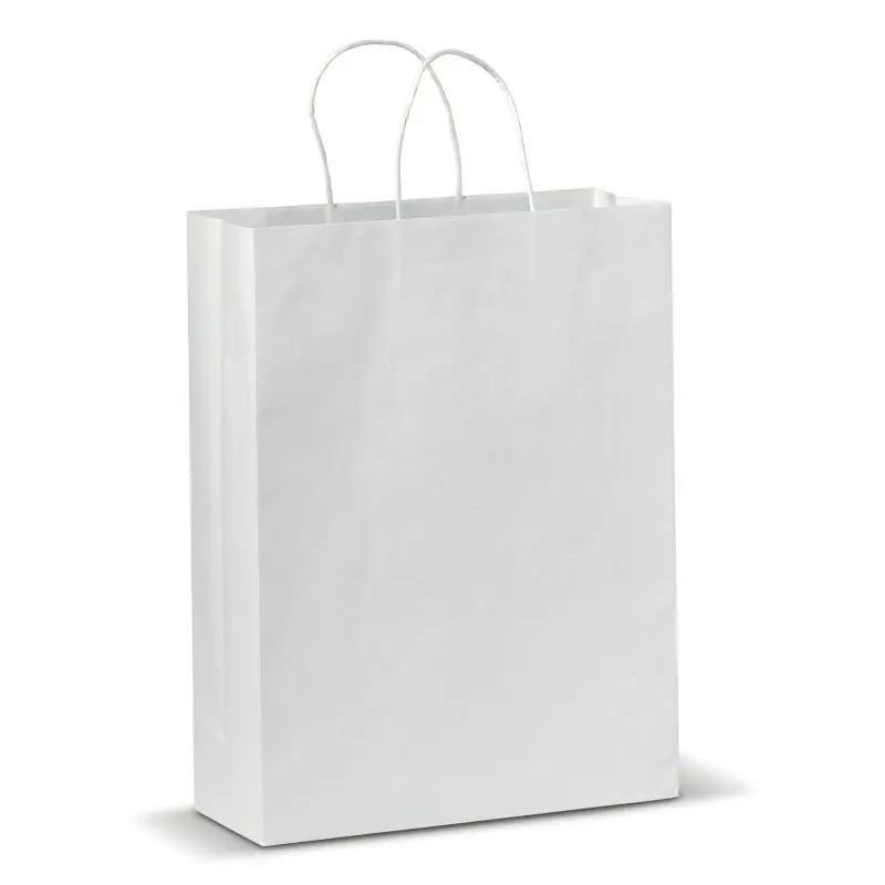 Große Eco-Design Papiertasche, Weiß, 120 g/m², Stilvoll