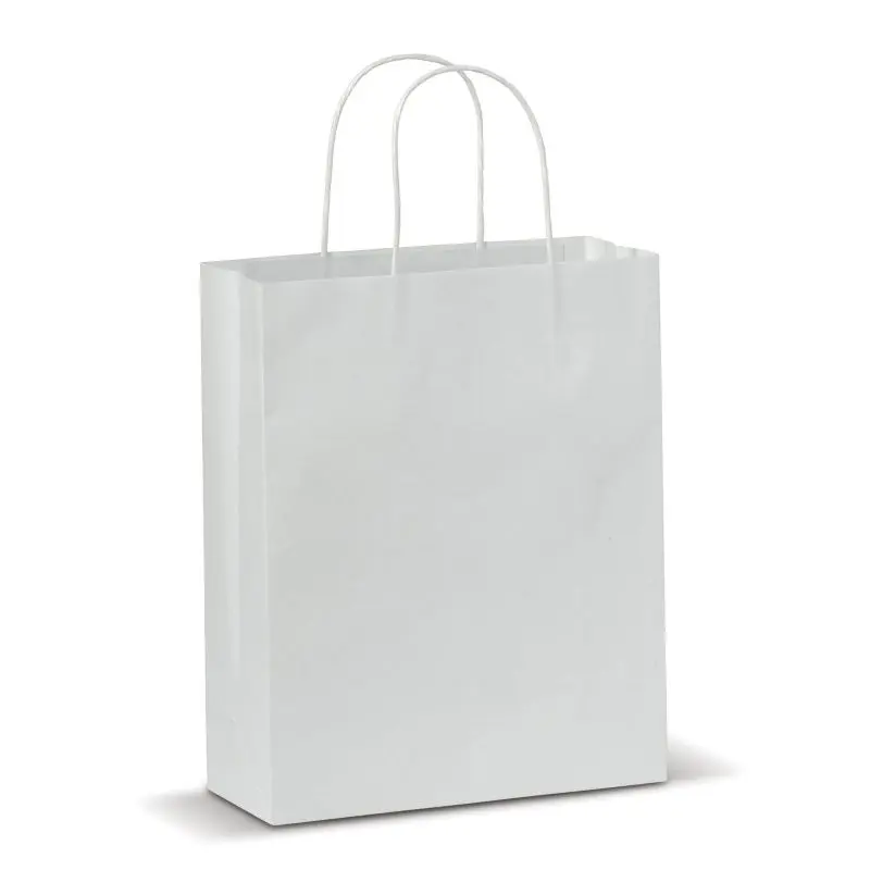 Mittlere Papiertasche im Eco Look 120g/m² - Weiß Umweltfreundliche und robuste Tragetasche