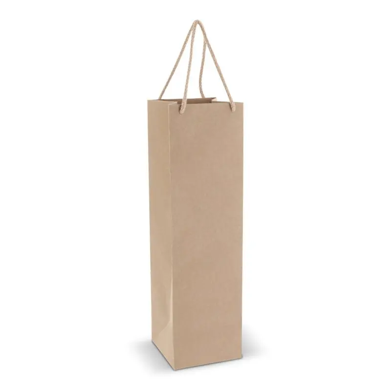 Geschenkbeutel für Wein 120g/m² 11,5x11,5x40 cm - Braun Robuster und stilvoller Weingeschenkbeutel