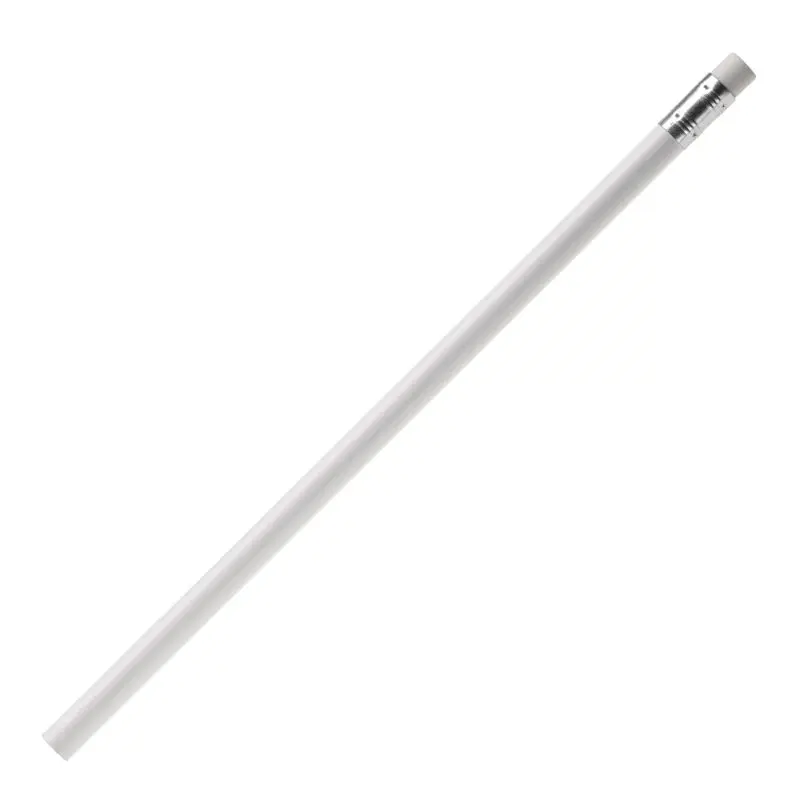 Weißer Bleistift mit Radierer - Ideal für Korrekturen & Notizen