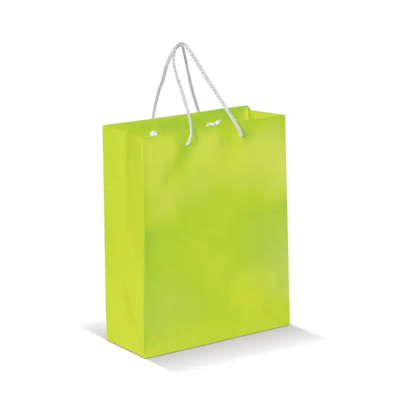 Laminierte Papiertasche, mittel - Hellgrün Robuste und stilvolle Tragetasche