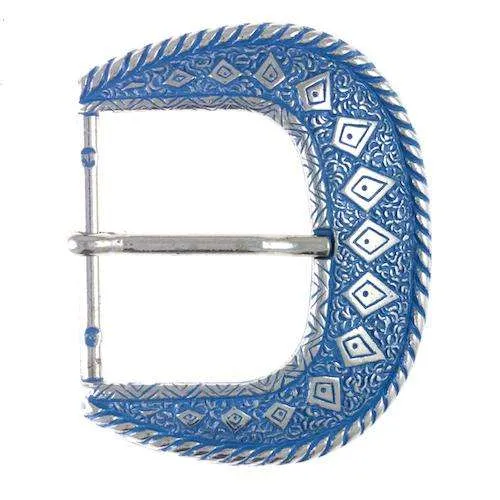 Gürtelschnalle Aztekenmuster Blau 40 mm – Metallschnalle SM-74