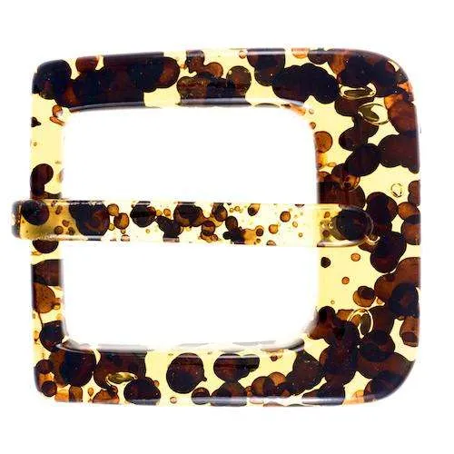 Gürtelschnalle Leoparden Muster Braun 38 mm – Kunststoffschnalle S-6